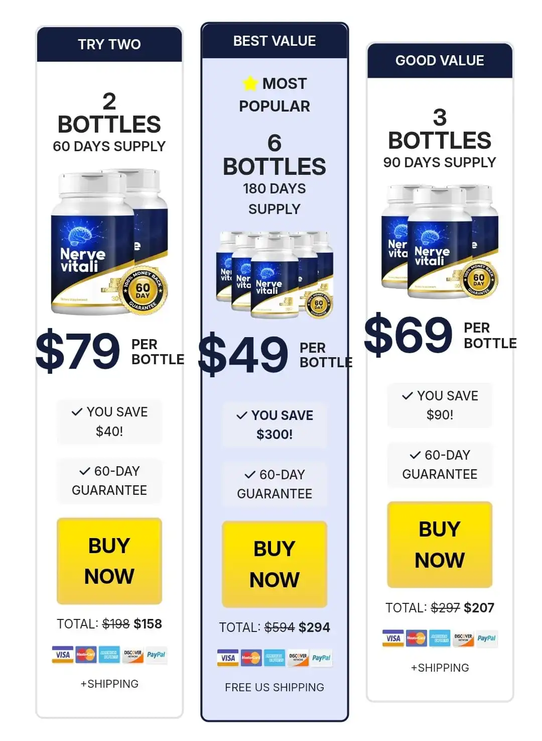 NerveVitali 6 bottles